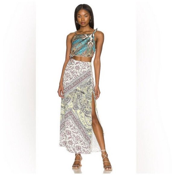 Free People X REVOLVE Ingrid Midi Skirt Daylight - Picture 3 of 8